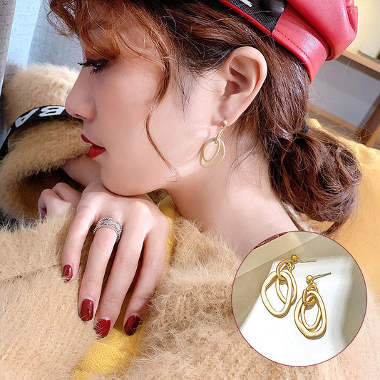 Metal high-quality earrings irregular earrings - FASHIONKULTUR