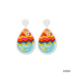 Hand-woven Easter Egg Earrings Easter Decoration Jewelry - FASHIONKULTUR