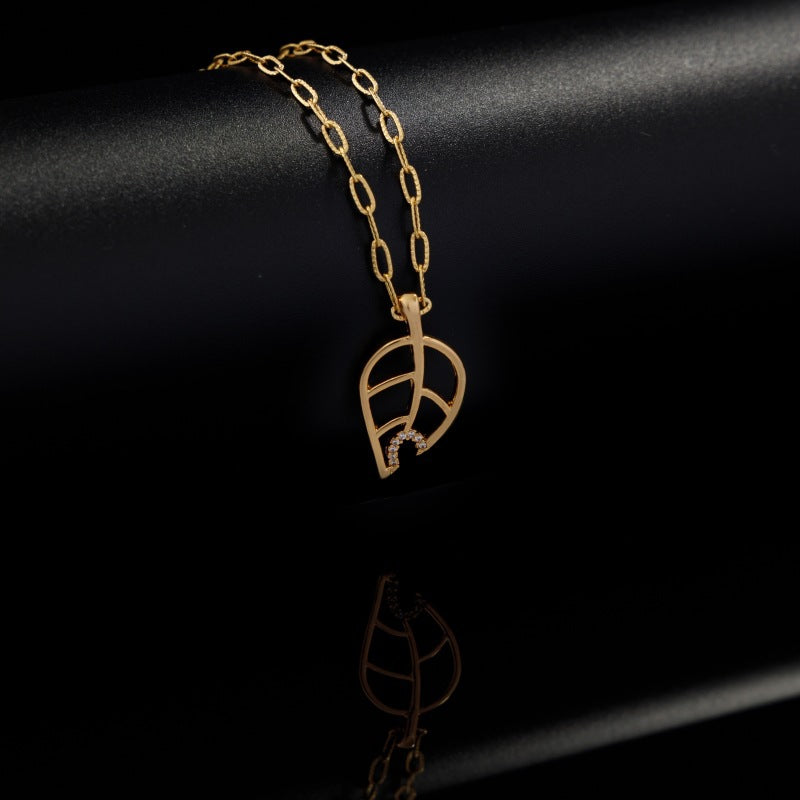 Simple Hollow Leaf Necklace Jewelry - FASHIONKULTUR