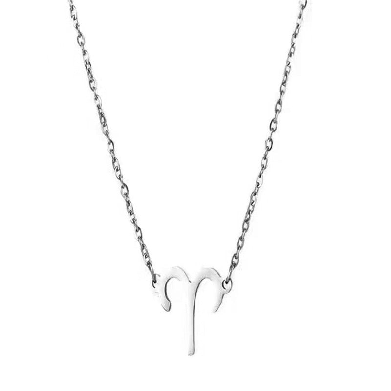 Twelve Constellation Pendant Necklace Simple Titanium Steel Clavicle Chain - FASHIONKULTUR