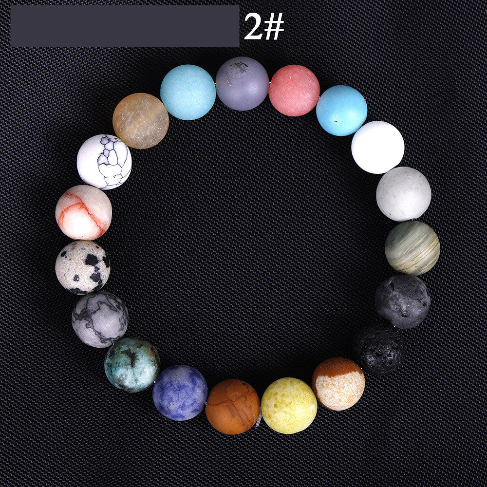 Solar System Eight Stone Planet Bracelet Planets Natural Stone Mala Bead Strand Bracelet For Men Women Handmade Universe Solar Chakra Bracelet Jewelry - FASHIONKULTUR