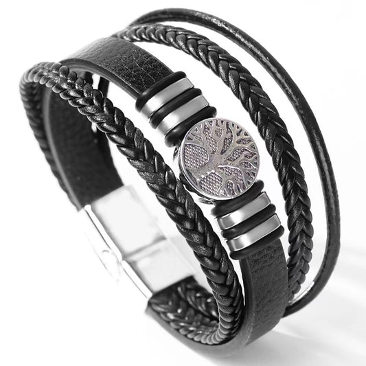 Fashion Personality Trendy Men Leather Bracelet - FASHIONKULTUR