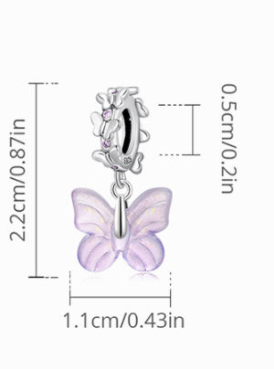 Glass Butterfly Accessories S925 Sterling Silver Pendant - FASHIONKULTUR