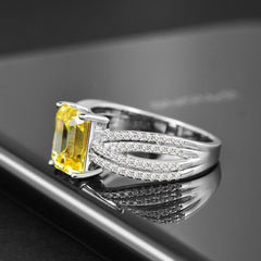 925 Silver Luxury 4.5 Carat Simulated Diamond Ring - FASHIONKULTUR