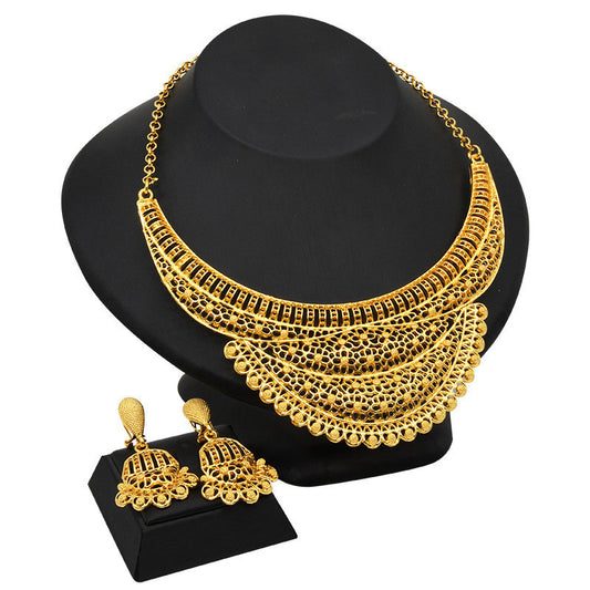 24K Gold-plated Jewelry Suit Indian Middle East Lady - FASHIONKULTUR