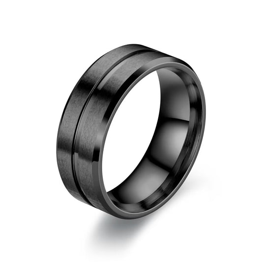 Black titanium steel ring - FASHIONKULTUR