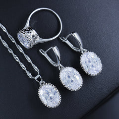 Bride Wedding Party Dinner Jewellery Set Hair Claw Diamond Jewellery - FASHIONKULTUR