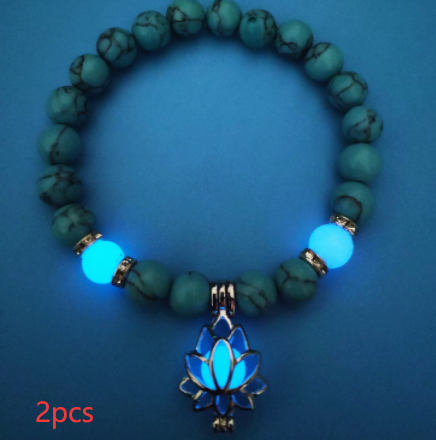 Energy Luminous Lotus Natural Stone Bracelet Yoga Healing Luminous Glow In The Dark Charm Beads Bracelet For Men Women Prayer Buddhism - FASHIONKULTUR