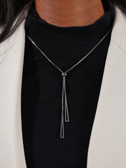 Triangle Geometry Adjustable Pull-out Necklace, Female Niche Design, Tassel Sweater Chain, Long, Trendy And Minimalist Style