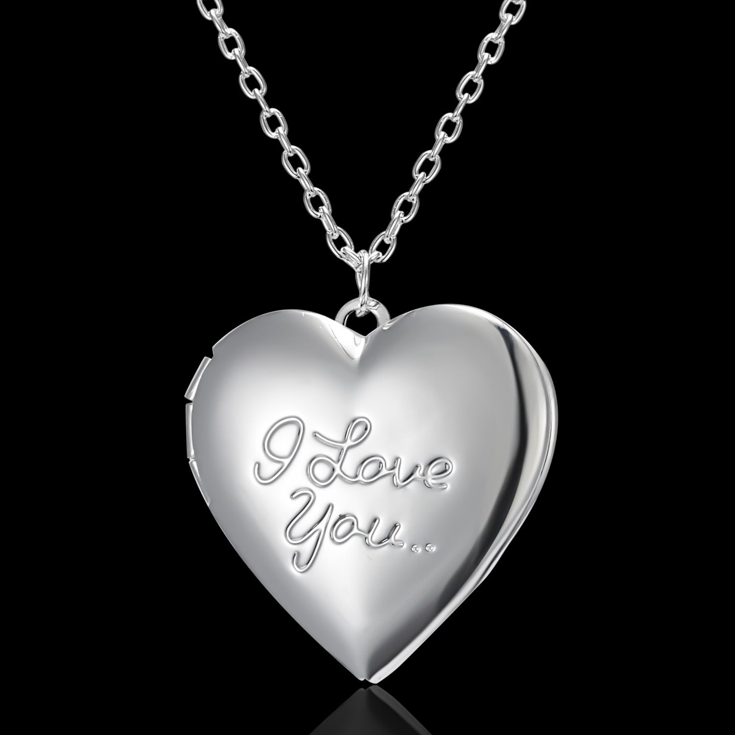 Carved Design Love Necklace Personalized Heart-shaped Photo Frame Pendant Necklace For Women Family Jewelry For Valentine's Day - FASHIONKULTUR