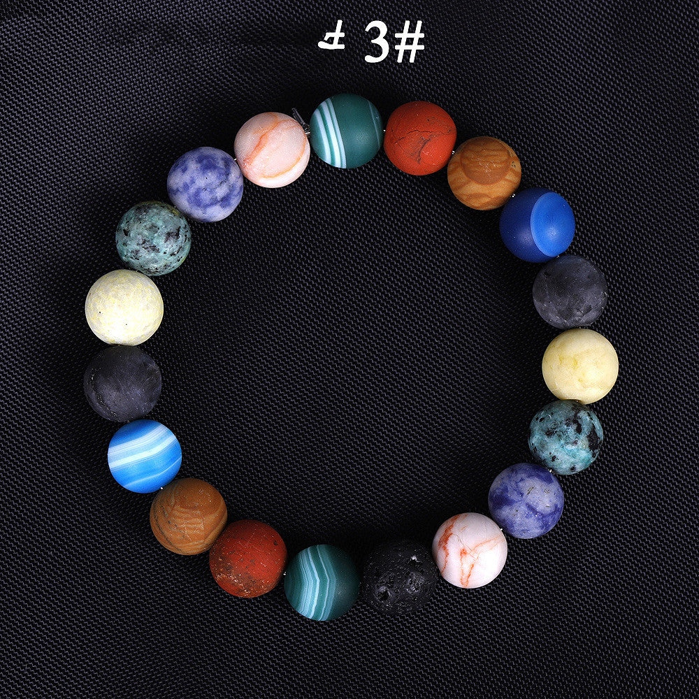 Solar System Eight Stone Planet Bracelet Planets Natural Stone Mala Bead Strand Bracelet For Men Women Handmade Universe Solar Chakra Bracelet Jewelry - FASHIONKULTUR