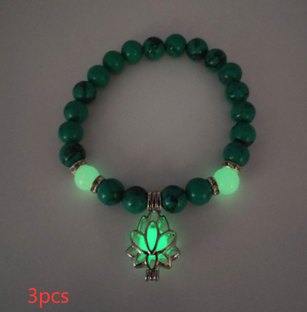 Energy Luminous Lotus Natural Stone Bracelet Yoga Healing Luminous Glow In The Dark Charm Beads Bracelet For Men Women Prayer Buddhism - FASHIONKULTUR