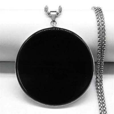 New Chinese Style Silver Round Hollow Crystal Stylish Trendy Titanium Steel Necklace Pendant Female Accessories