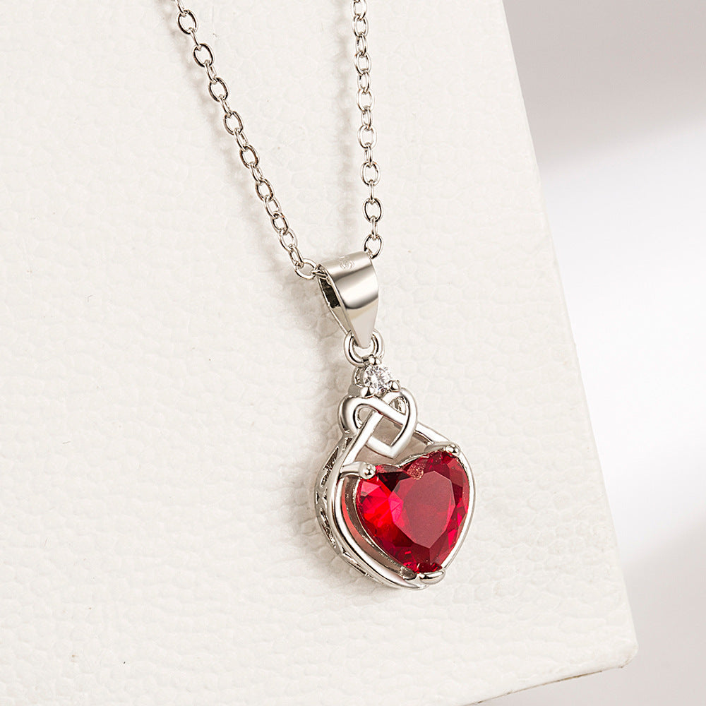 Heart-shaped Ruby Jewelry Suit - FASHIONKULTUR