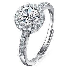 Platinum Diamond Ring Moissanite Ring D Color 1 Carat Opening - FASHIONKULTUR