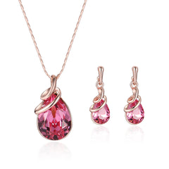 Alloy Gemstone Jewellery Set Necklace - FASHIONKULTUR