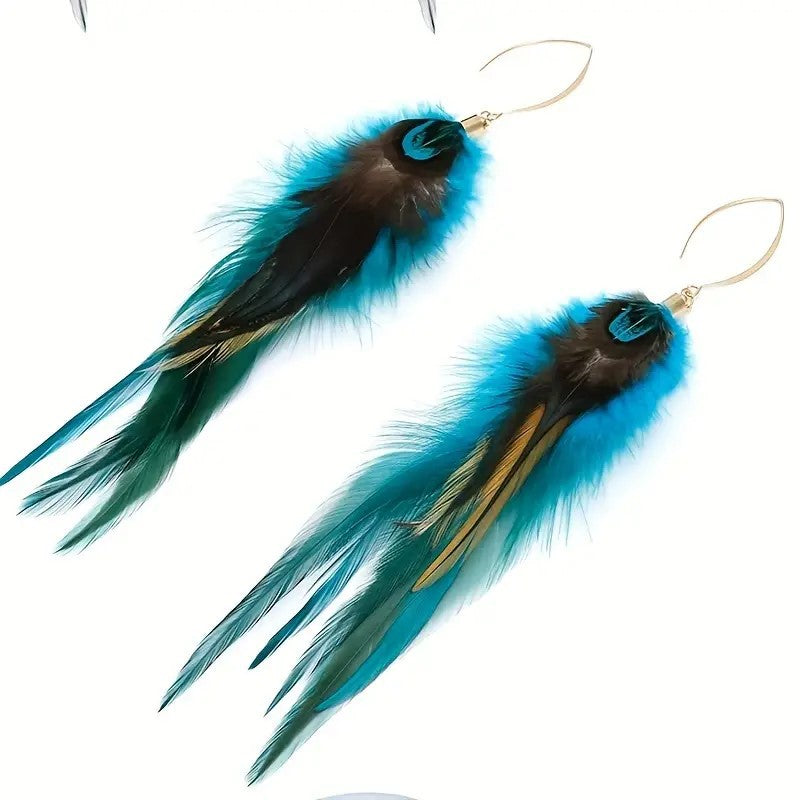 Ethnic Feather Earrings Long Retro - FASHIONKULTUR