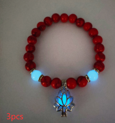 Energy Luminous Lotus Natural Stone Bracelet Yoga Healing Luminous Glow In The Dark Charm Beads Bracelet For Men Women Prayer Buddhism - FASHIONKULTUR