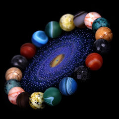 Solar System Eight Stone Planet Bracelet Planets Natural Stone Mala Bead Strand Bracelet For Men Women Handmade Universe Solar Chakra Bracelet Jewelry - FASHIONKULTUR