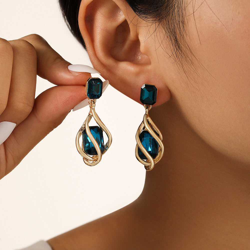 Retro Creative Fashion Emerald Women's Stud Earrings - FASHIONKULTUR