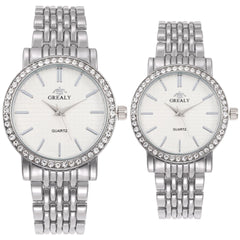 Men's And Women's Simple Casual Quartz Watch With Steel Strap And Diamond