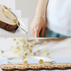 Simple Hollow Leaf Branch Opening Bracelet