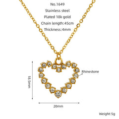 Titanium Steel Love Necklace Female Design Diamond