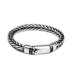 S925 Silver Handmade Woven Keel Bracelet For Men - FASHIONKULTUR