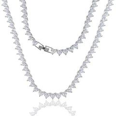 5A Heart CZ Tennis Necklace - FASHIONKULTUR