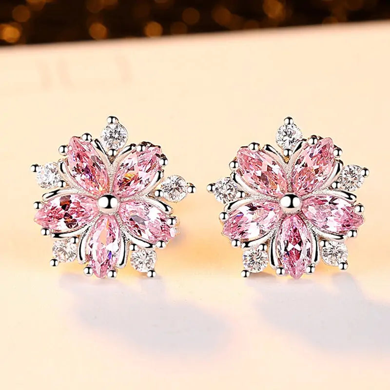 Classic Shining Silver CZ Stud Earrings - FASHIONKULTUR