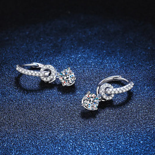 Genuine Moissanite Drop Earrings - FASHIONKULTUR