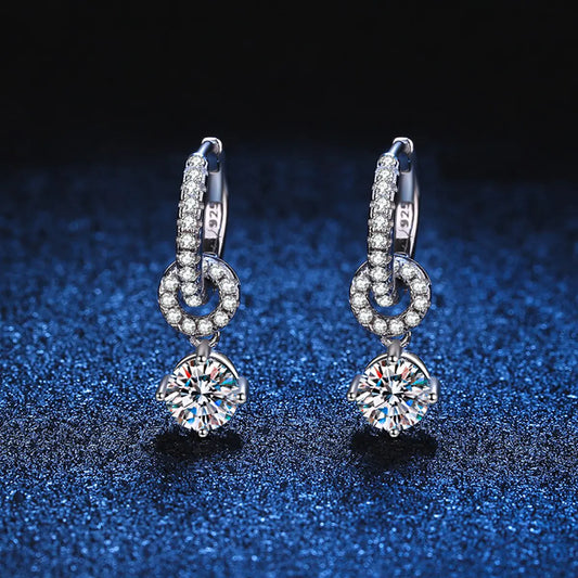 Genuine Moissanite Drop Earrings - FASHIONKULTUR