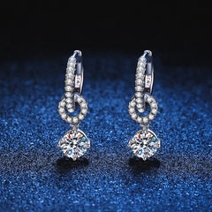 Genuine Moissanite Drop Earrings - FASHIONKULTUR