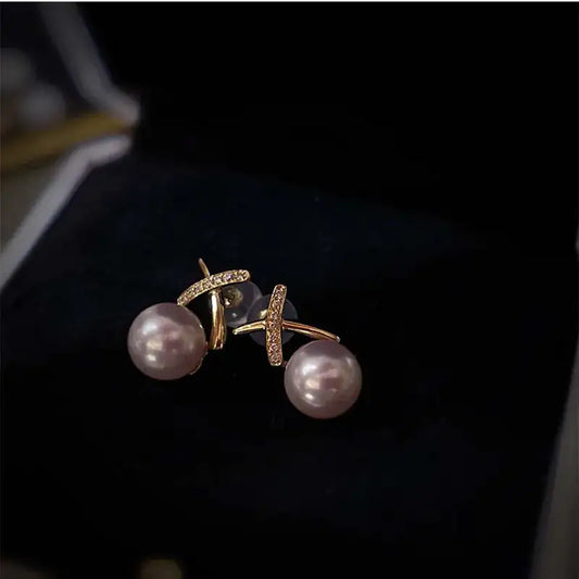 18K Gold Pearl Stud Earrings - FASHIONKULTUR