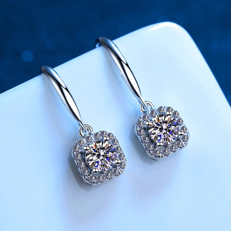 Sterling Silver Platinum Plated Earrings - FASHIONKULTUR