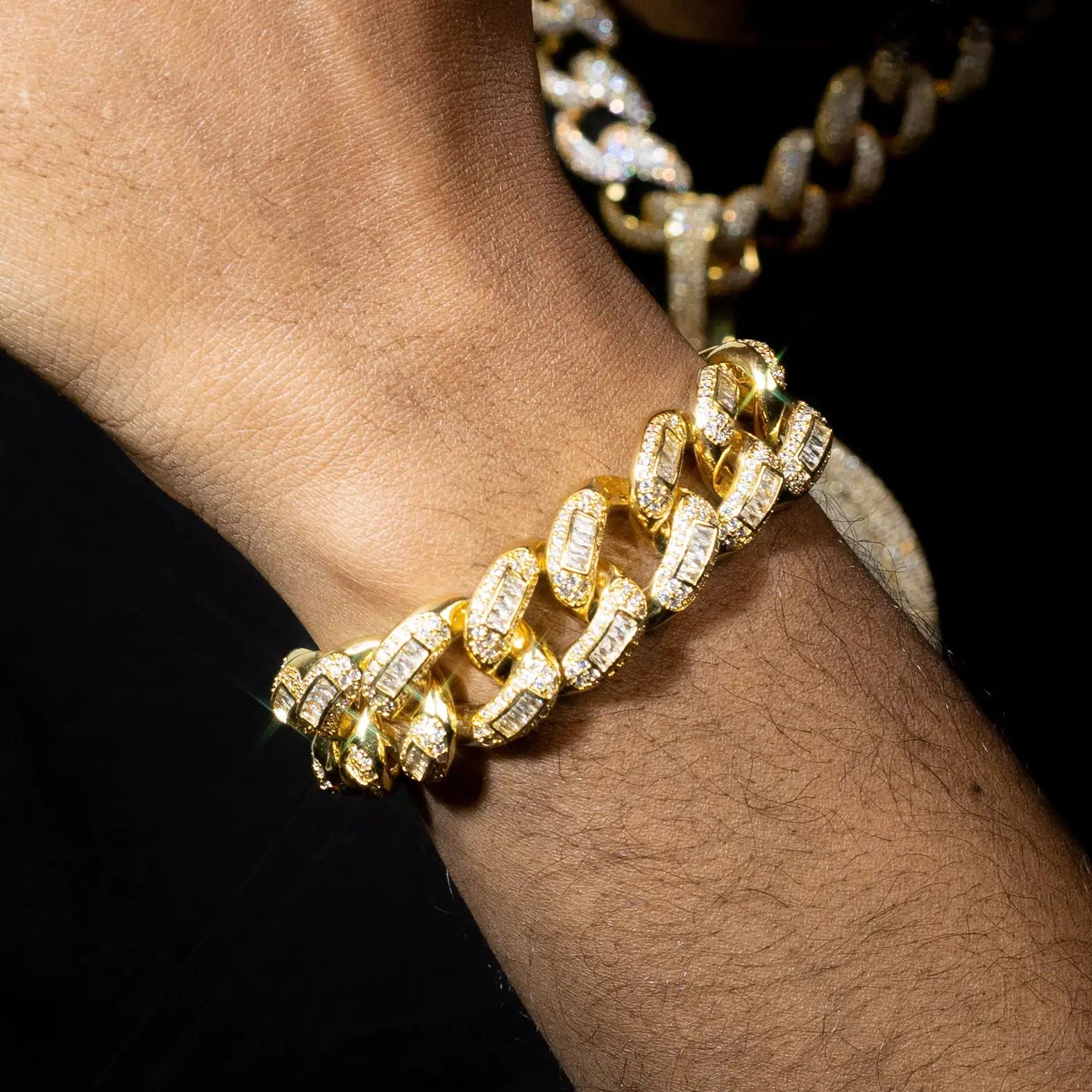 20mm Gold Plated Iced Cuban Link Bracelet - FASHIONKULTUR