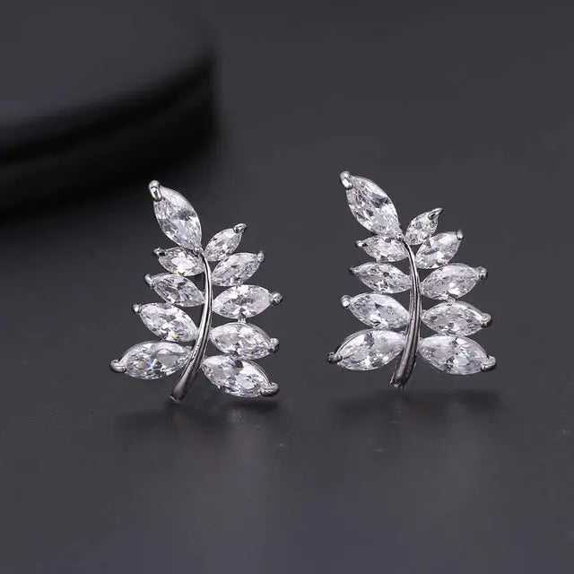 Classic Shining Silver CZ Stud Earrings - FASHIONKULTUR