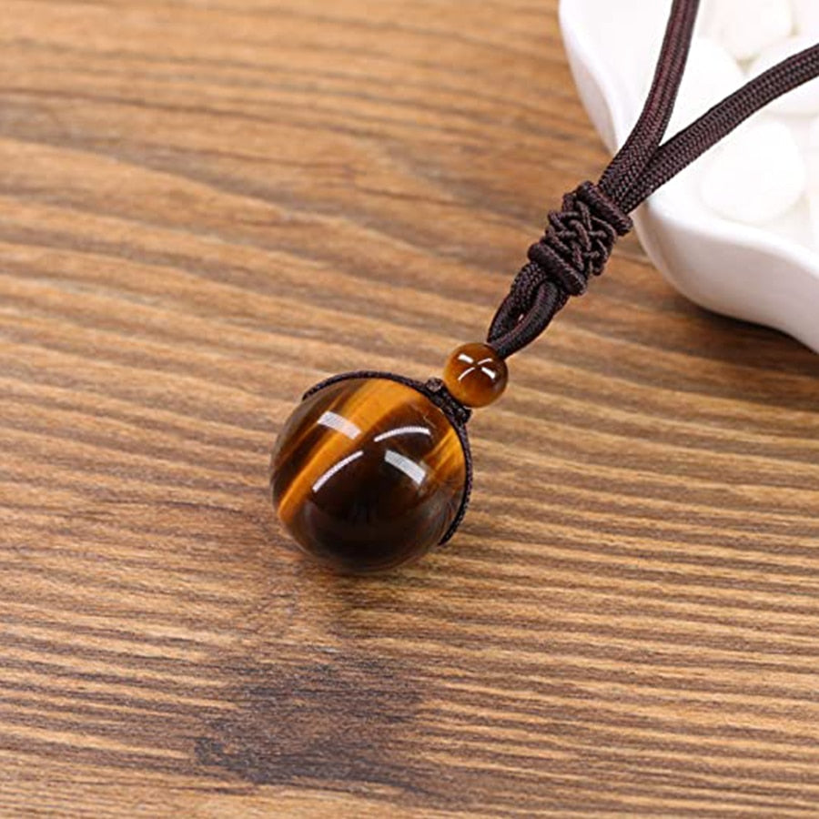 Tiger Eye Stone Pendant Necklace - FASHIONKULTUR