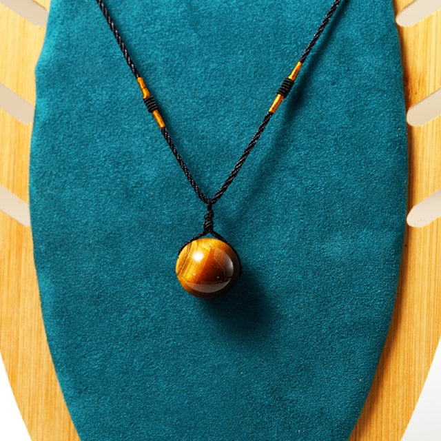 Tiger Eye Stone Pendant Necklace - FASHIONKULTUR