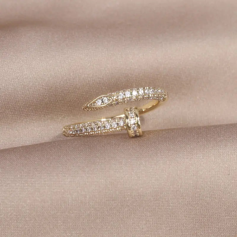 Classic Korean Style Copper Zircon Ring - FASHIONKULTUR