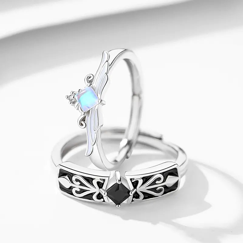 Knight Guardian Princess Crown Couple Rings - FASHIONKULTUR