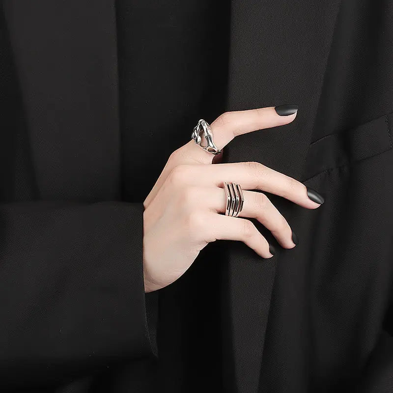 Irregular Hollow Surface Bump Ring - FASHIONKULTUR