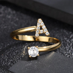 Adjustable Initial Letter Rings - FASHIONKULTUR