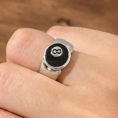 Billiard Number 8 Opening Adjustable Ring - FASHIONKULTUR