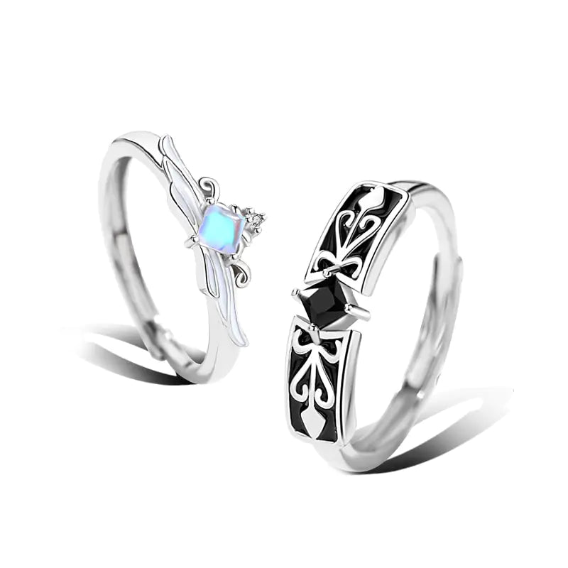 Knight Guardian Princess Crown Couple Rings - FASHIONKULTUR