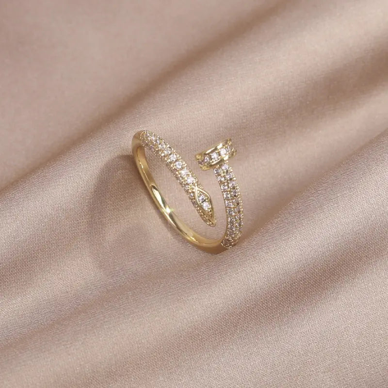 Classic Korean Style Copper Zircon Ring - FASHIONKULTUR