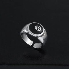 Billiard Number 8 Opening Adjustable Ring - FASHIONKULTUR