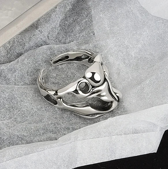 Irregular Hollow Surface Bump Ring - FASHIONKULTUR