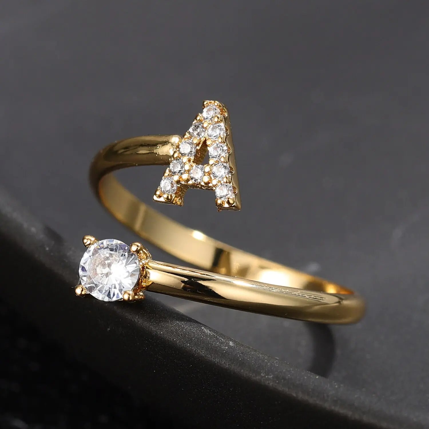 Adjustable Initial Letter Rings - FASHIONKULTUR